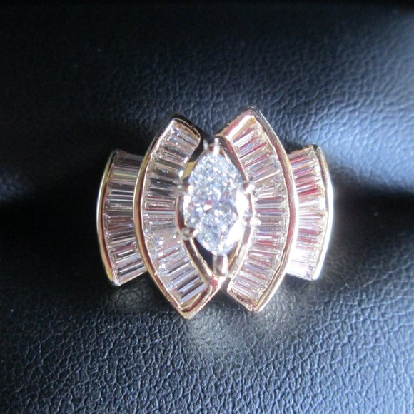 ππΉπ LADYβS GENUINE-AUTHENTIC 14K YELLOW GOLD DIAMOND RING β SIZE 4.5 ππΉπ - Picture 13 of 16